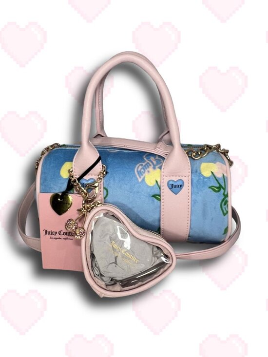 Juicy Couture Handbags - NWT Juicy Couture Retro Cherry Gelato Mini Barrel Bag Crossbody Blue